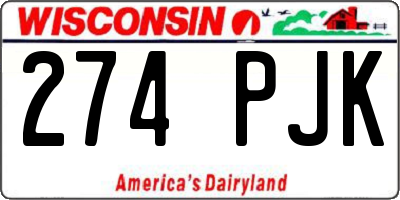 WI license plate 274PJK