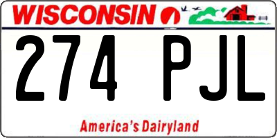 WI license plate 274PJL