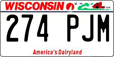 WI license plate 274PJM