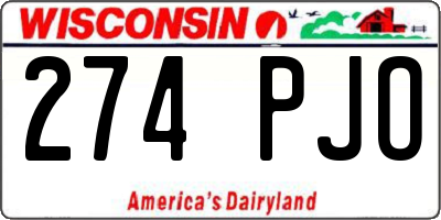 WI license plate 274PJO