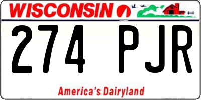 WI license plate 274PJR