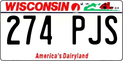 WI license plate 274PJS