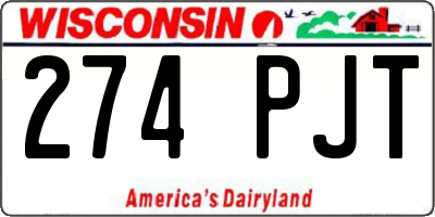 WI license plate 274PJT