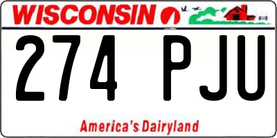 WI license plate 274PJU