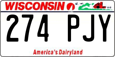 WI license plate 274PJY