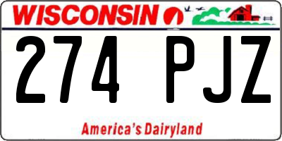 WI license plate 274PJZ