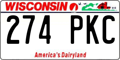 WI license plate 274PKC