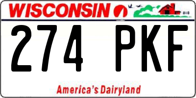 WI license plate 274PKF