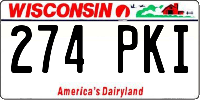 WI license plate 274PKI