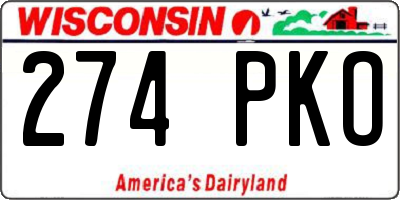 WI license plate 274PKO