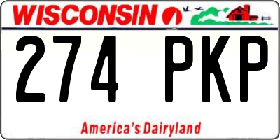 WI license plate 274PKP