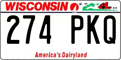 WI license plate 274PKQ