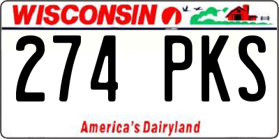 WI license plate 274PKS
