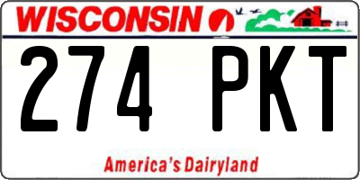 WI license plate 274PKT
