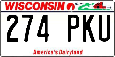 WI license plate 274PKU