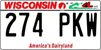 WI license plate 274PKW