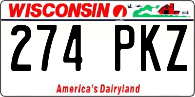 WI license plate 274PKZ