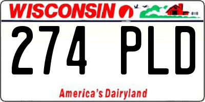 WI license plate 274PLD