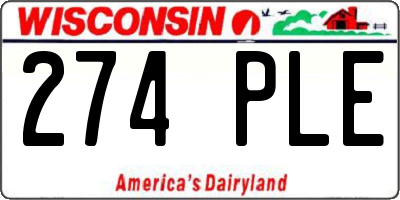 WI license plate 274PLE