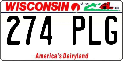 WI license plate 274PLG