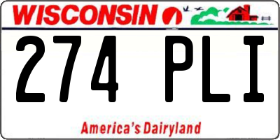 WI license plate 274PLI