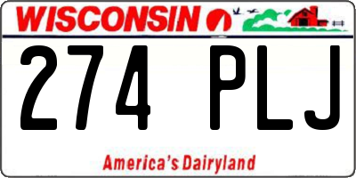 WI license plate 274PLJ