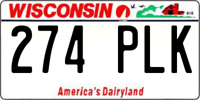 WI license plate 274PLK