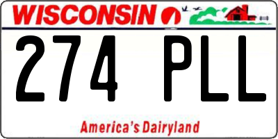 WI license plate 274PLL