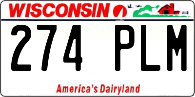 WI license plate 274PLM