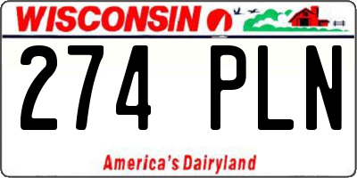 WI license plate 274PLN