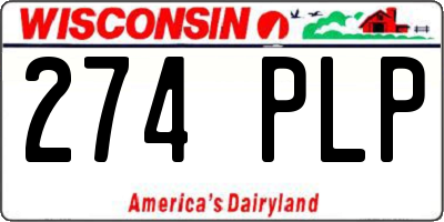 WI license plate 274PLP