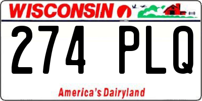 WI license plate 274PLQ