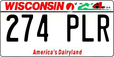 WI license plate 274PLR