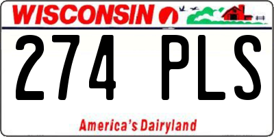 WI license plate 274PLS