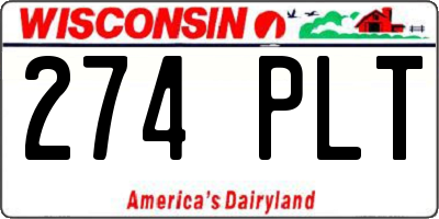 WI license plate 274PLT