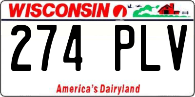 WI license plate 274PLV