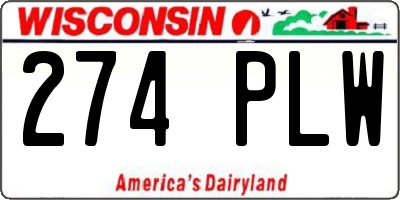 WI license plate 274PLW