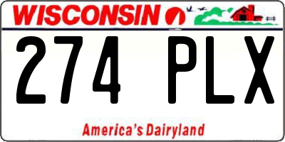 WI license plate 274PLX