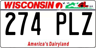 WI license plate 274PLZ