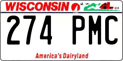 WI license plate 274PMC