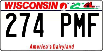 WI license plate 274PMF