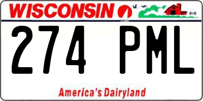 WI license plate 274PML
