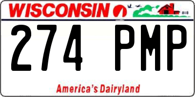 WI license plate 274PMP