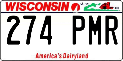 WI license plate 274PMR