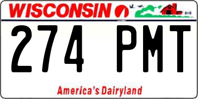WI license plate 274PMT