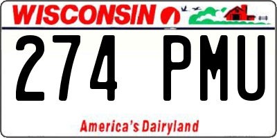WI license plate 274PMU