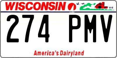 WI license plate 274PMV