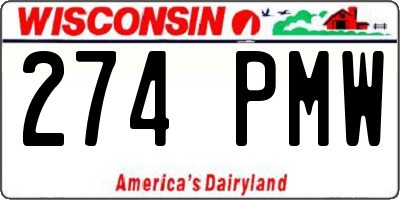 WI license plate 274PMW