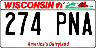 WI license plate 274PNA