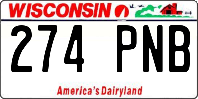 WI license plate 274PNB
